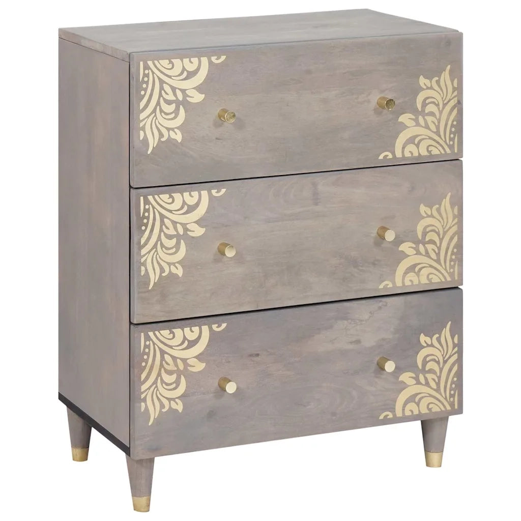 Credenza 2 pz-Set di 2 Buffet-Armadio da cucina Grigio 60 x 33 x 75 cm Legno di mango massello