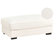 Pouf imbottito in bouclé bianco sporco rettangolare stile moderno minimalista