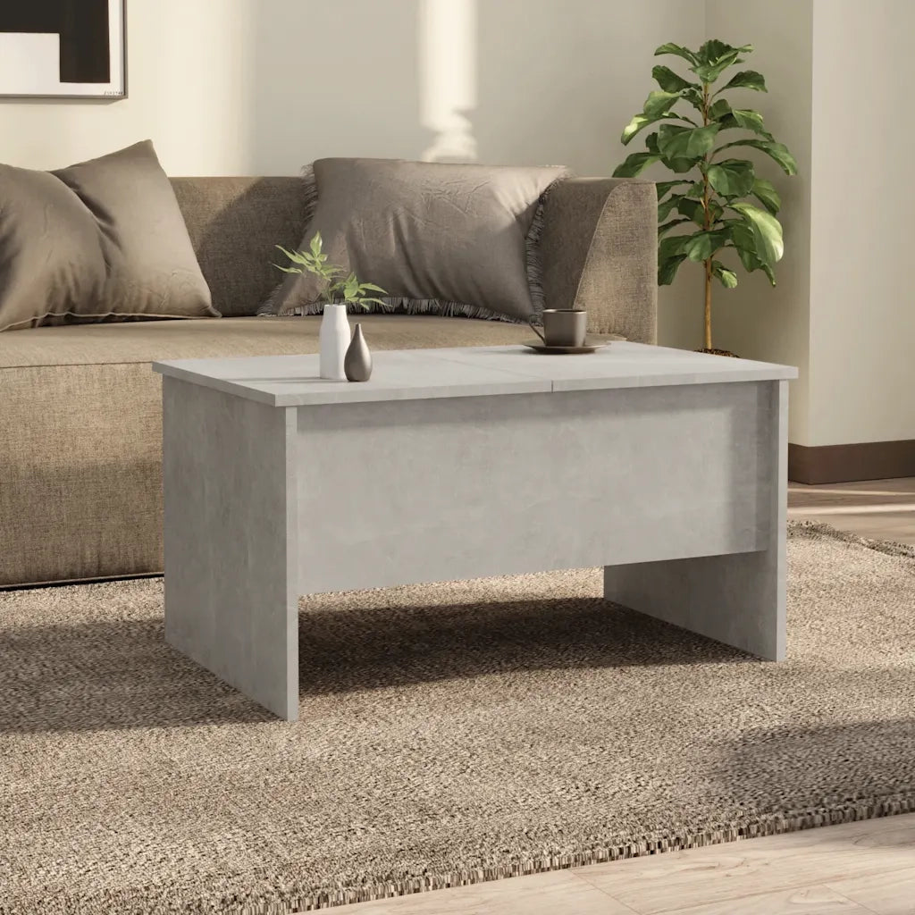 Tavolino Salotto Grigio Cemento 80x50x42,5 cm Legno Multistrato cod mxl 18108