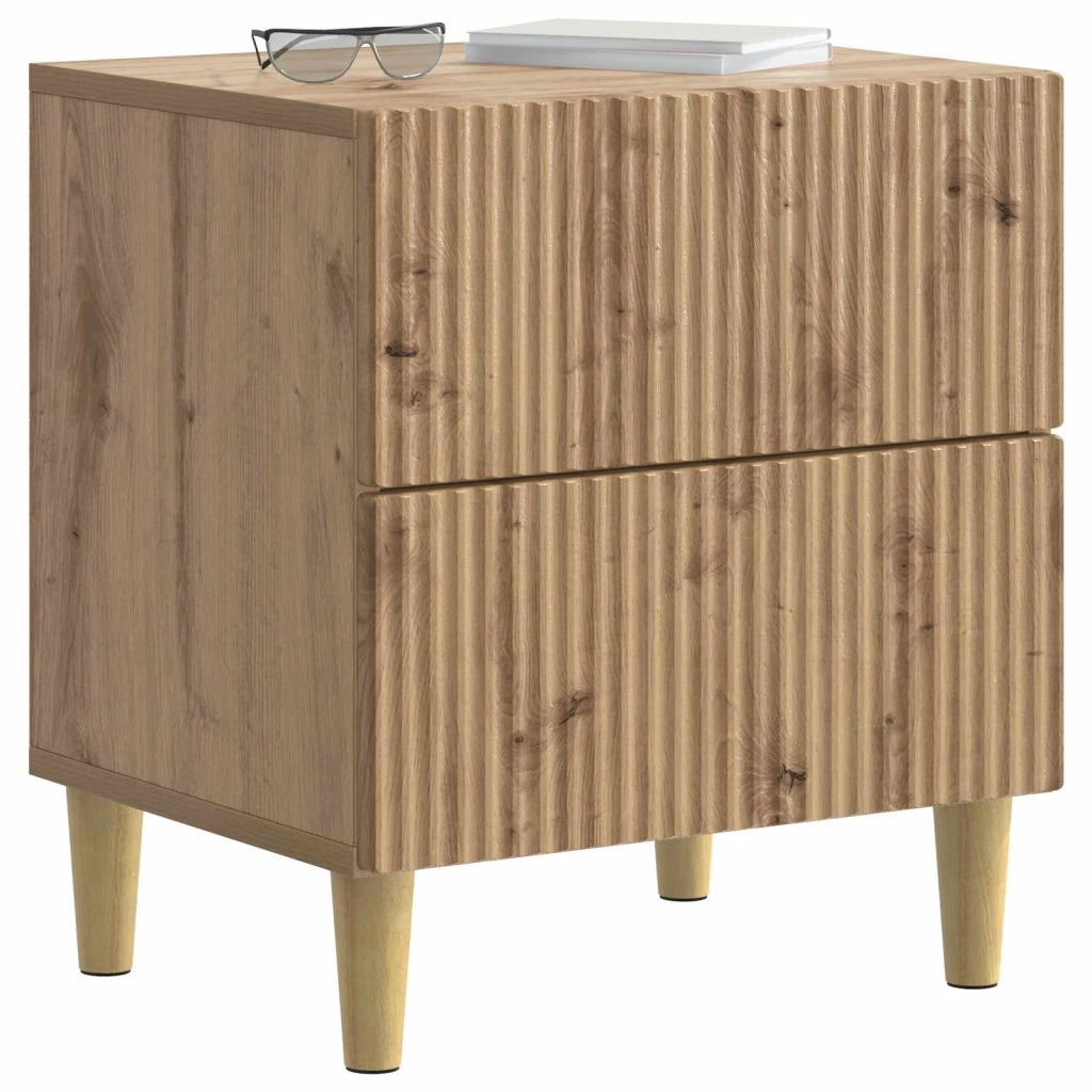 Armadio da Notte 2 pcs Rovere Artigianale 43 x 34,5 x 48 cm