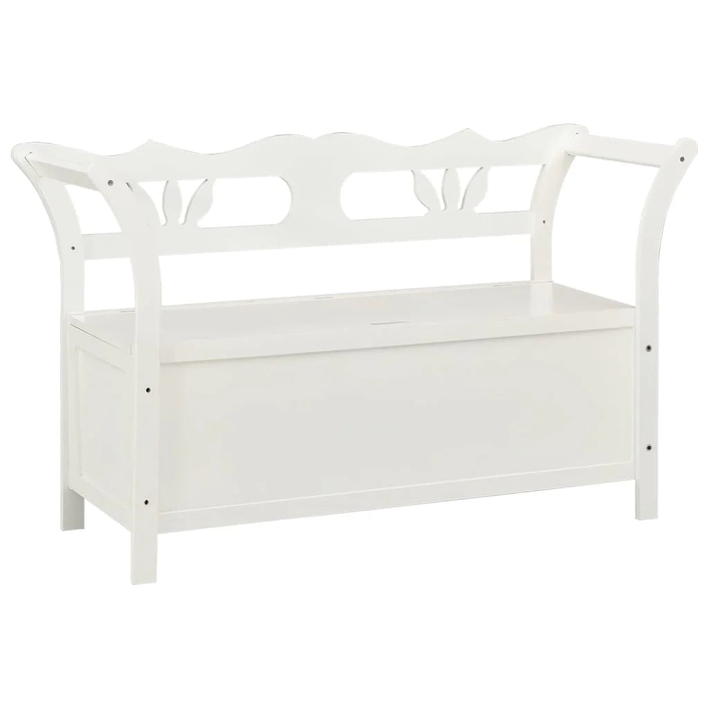Panca bianca 107 x 45 x 75,5 cm legno massello di abete 02_0010870