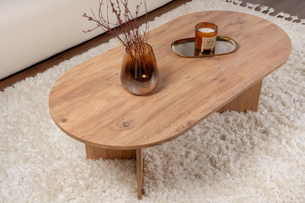Tavolino da caffè in legno "Sabbia" - 60 x 119 x 40 cm - Pino atlantico