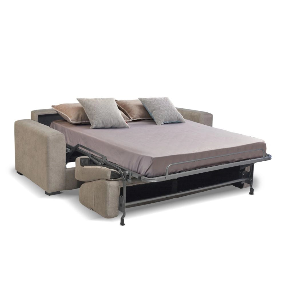 Divano letto 3 posti Kriog tessuto Barrel19 tortora 200x98x86h