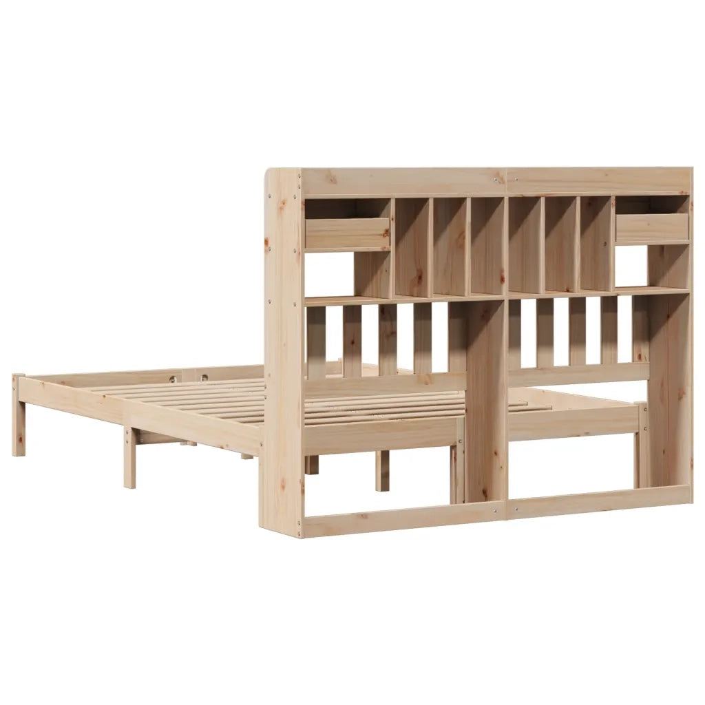 Letto Libreria senza Materasso 140x200 cm in Legno di Pino