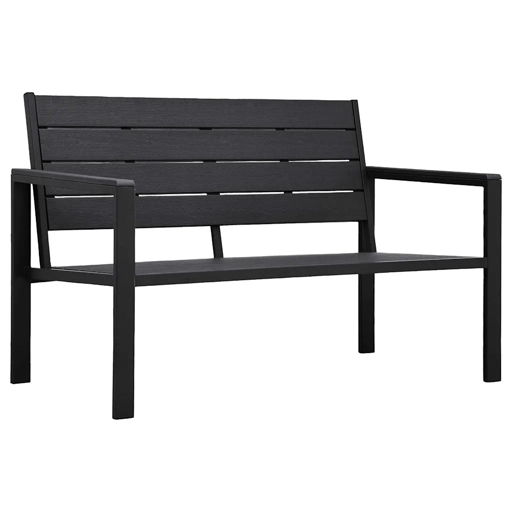 Panchina da Giardino 120 cm in HDPE Nera Aspetto Legno 47878