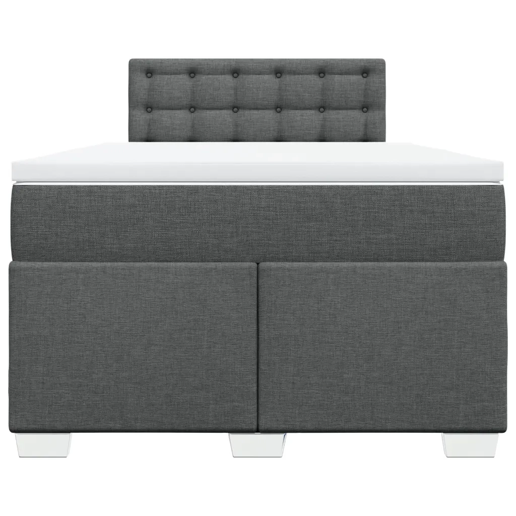 Giroletto a Molle con Materasso Grigio Scuro 120x190cm Tessuto