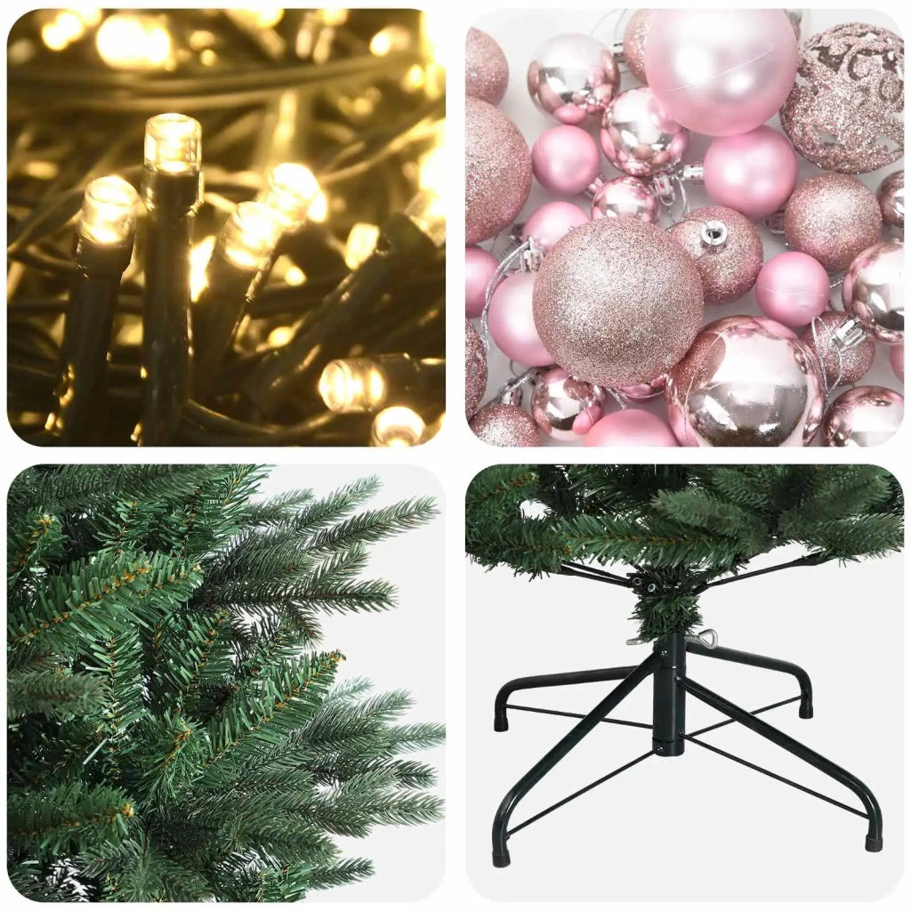 Albero di Natale artificiale con palline 210 cm 300 LED 3466649