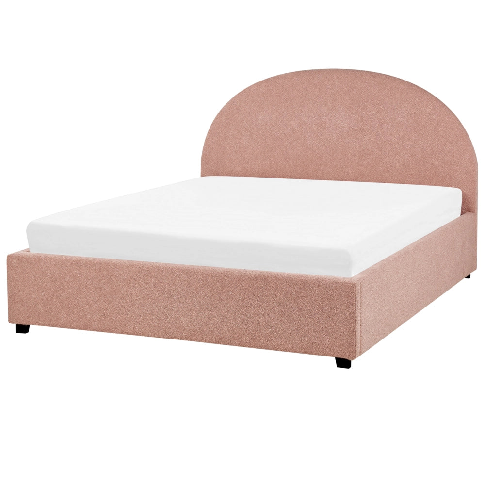 Letto contenitore rosa Boucle EU 140 x 200 cm Design minimalista retrò Ottomano