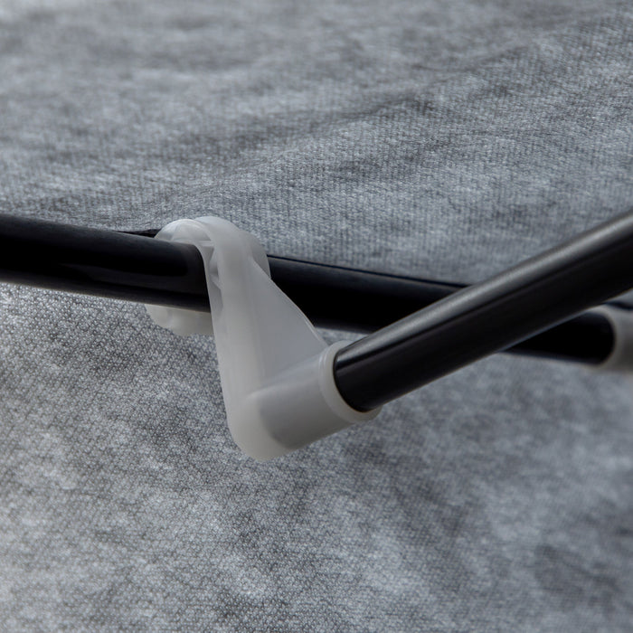 Armadio Guardaroba da Campeggio 125x43x162,5 cm con Cassetti e Ante Avvolgibili con Zip Grigio Scuro