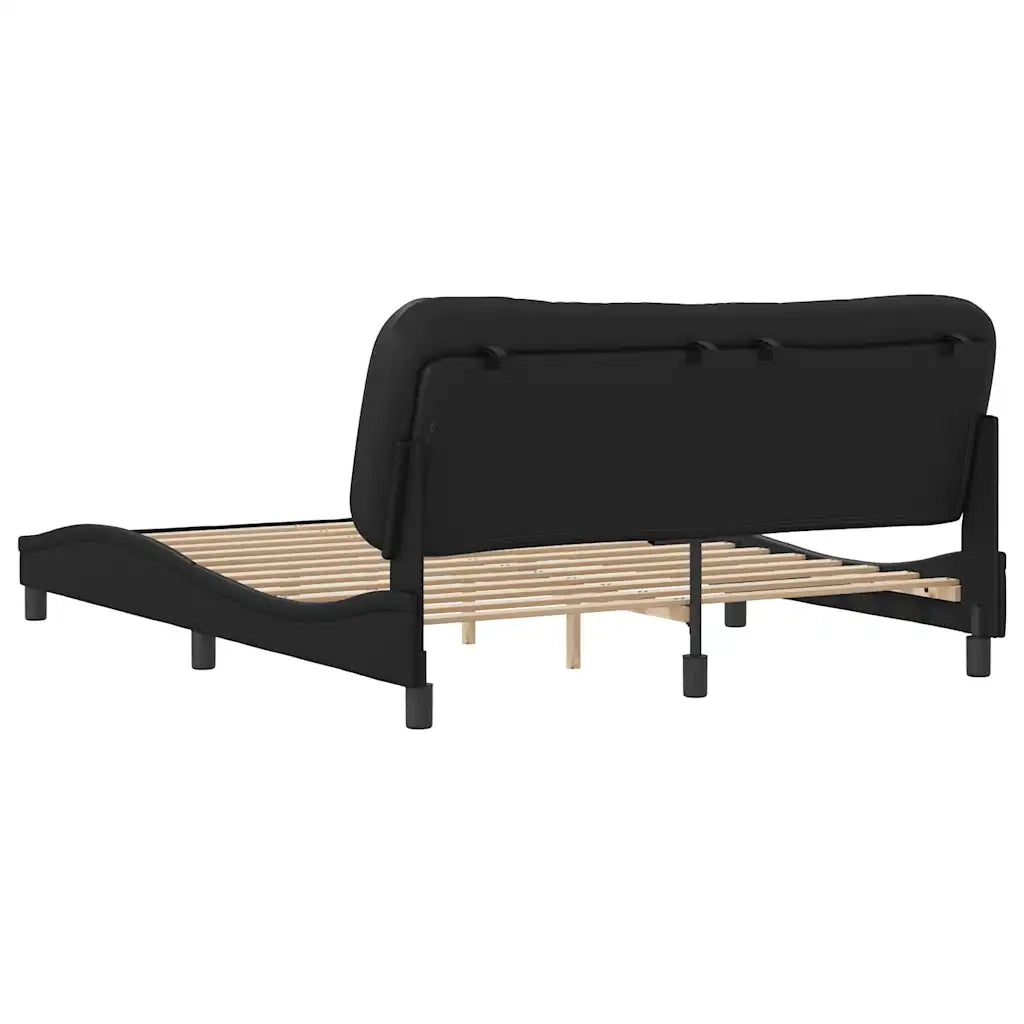 Giroletto senza Materasso-Struttura Letto Hvar Nero 160x200 cm in Similpelle