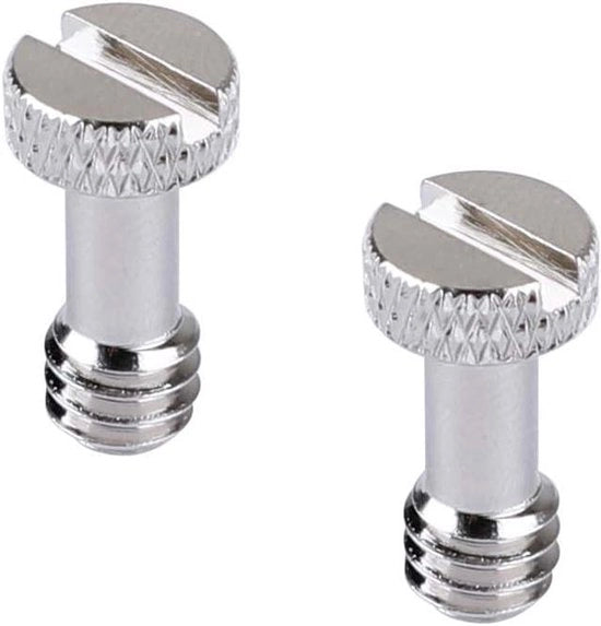 Set di 2 viti con dente 1/4"-20, lunghezza 17mm per supporto per fotografia