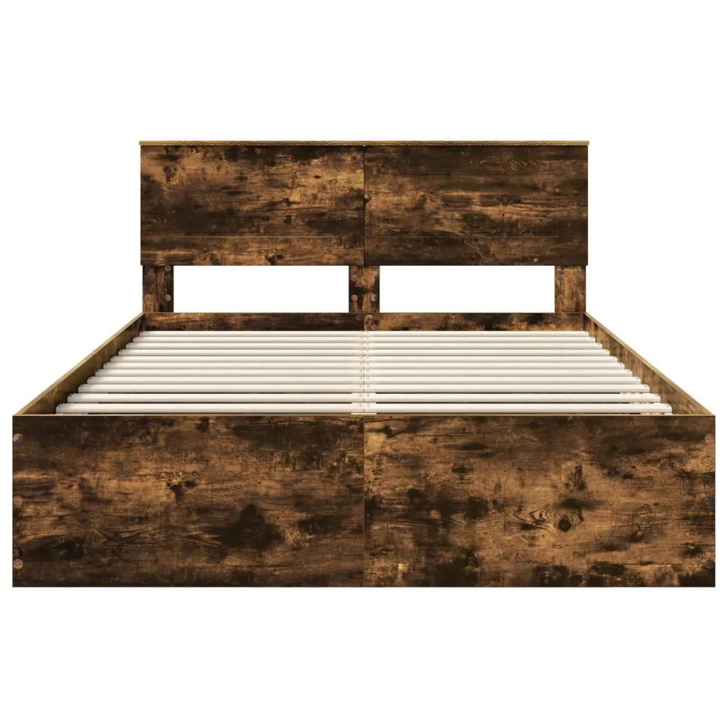 Struttura del letto Rovere fumé 150 x 200 cm Legno multistrato