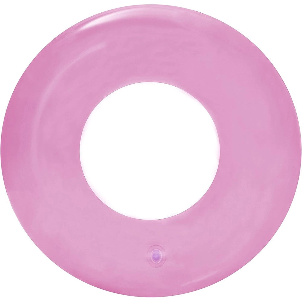 Trade Shop - Salvagente Gonfiabile Trasparente Colorato Ciambella Per Bambini Anello ø51cm 016136 -