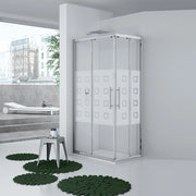 Box doccia angolare 77-79*77-79 cm new plus, vetro serigrafato 6 mm, h 1,95 con cerniere sganciabili