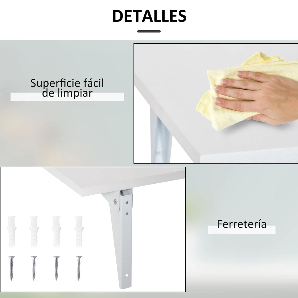 Tavolo pieghevole a muro ¨C zephmum ¨C legno bianco 60x40x20 cm