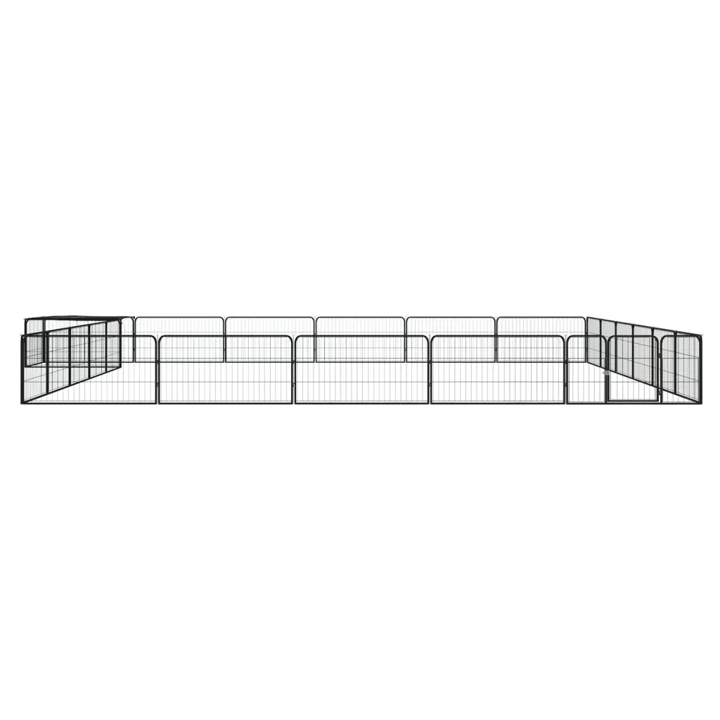 Box Cani 24 Pannelli Nero 100x50 cm Acciaio Verniciato Polvere cod mxl 52677