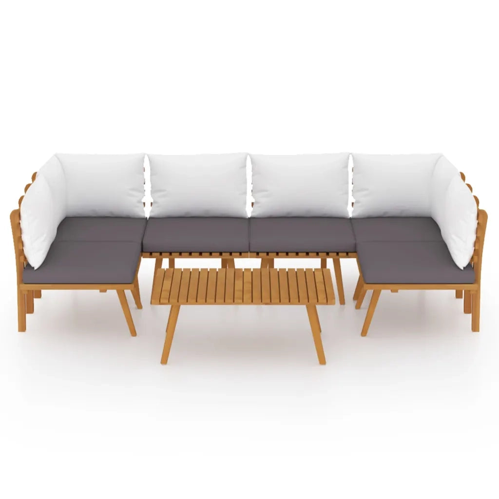 Set Divani da Giardino 7 pz con Cuscini in Massello di Acacia cod mxl 38187