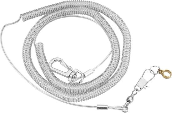 Attrezzo di Addestramento per Pappagallo con Collare e Guinzaglio in Plastica (4,5MM+6M).