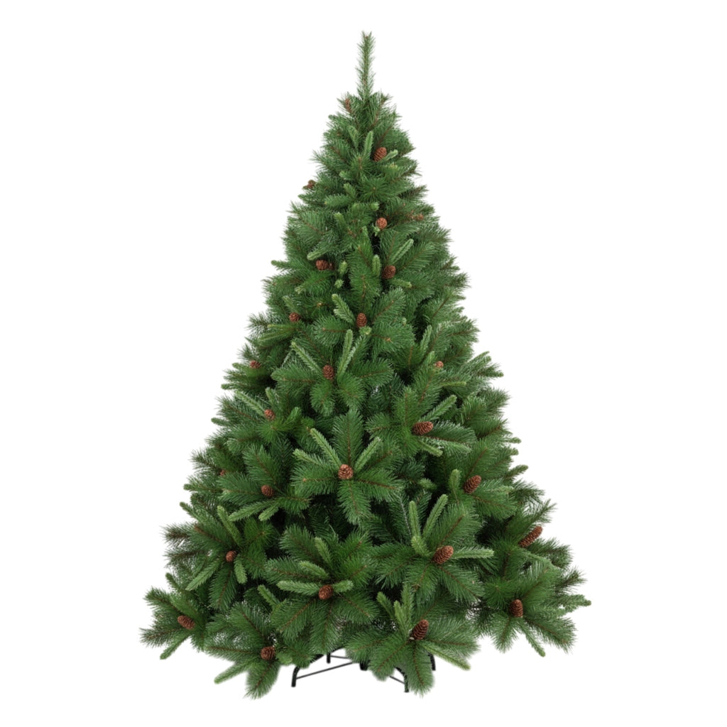 Alabaster - Albero di Natale Tradizionale con Pigne in PVC e PP Ø114x180H cm, 668 Punte