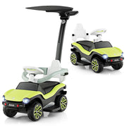 Auto a spinta 3 in 1 96 x 40 x 93 cm con maniglia regolabile e musica stile Volkswagen PP verde 20_0020644