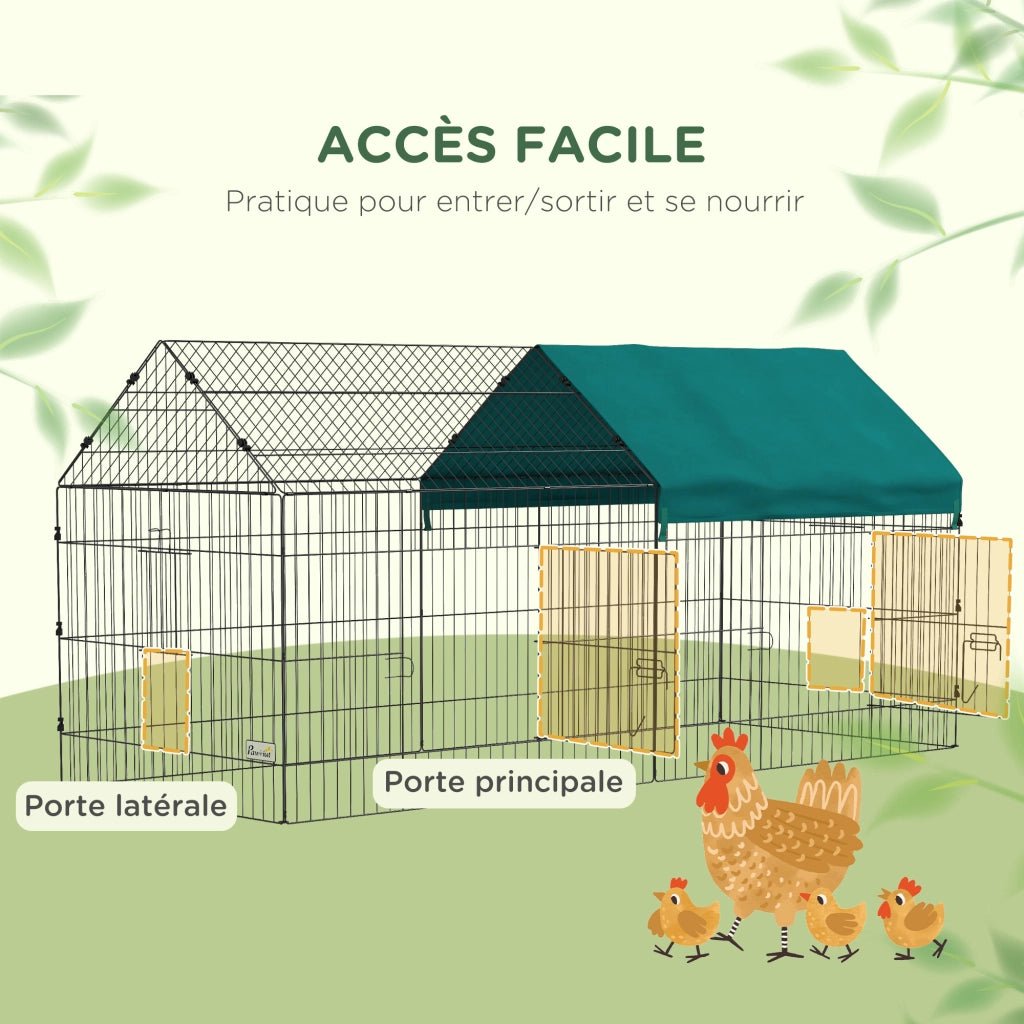 Recinto modulabile per animali piccoli ¨C zephmum ¨C acciaio con telo 220x85x103 cm