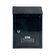 CASSETTA POSTALE ESTERNO A PARETE BUCA LETTERE IN FERRO TETTO CHIAVE 30x21x7cm MOD. LOUVRE QUALITY COL. NERO