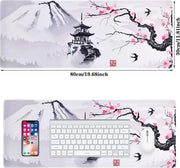 Matrice per mouse, 800 x 300 x 3 mm, matrice in gomma, antislip XL, bordi cuciti, sottopiano per gaming, sottopiano per scrivania, matrice per gaming, per scrivania, bianca