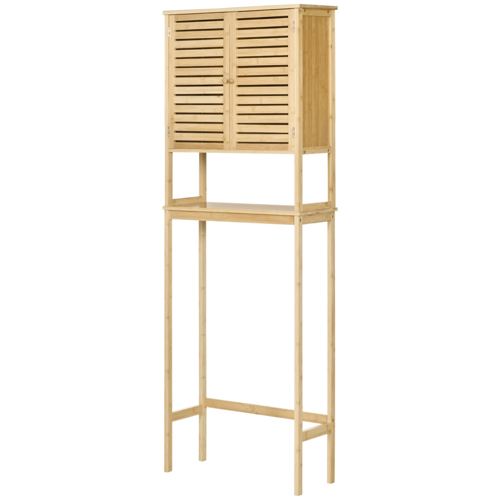Mobiletto Bagno Sottolavabo con Ante e Ripiani ¨C zephmum ¨C Bamb¨´ 60x23x173 cm