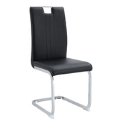 Set di 2 sedie da pranzo con schienale ergonomico e piedini antiscivolo in PU nero