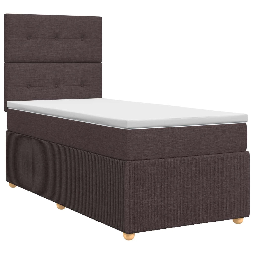 Letto box spring con materasso Marrone Scuro 80 x 200 cm 3454266