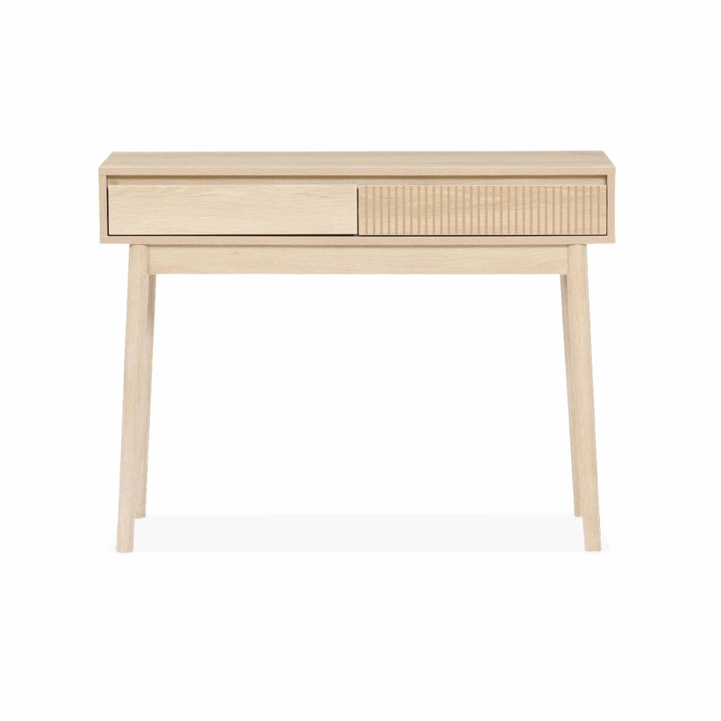 Consolle effetto legno 2 cassetti, 100cm, marrone naturale