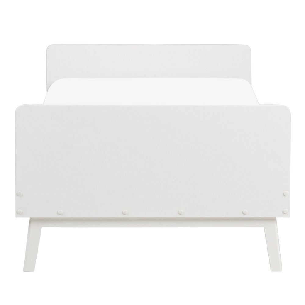 Letto singolo moderno con rete a doghe in legno bianco 90 x 200 cm cameretta moderna