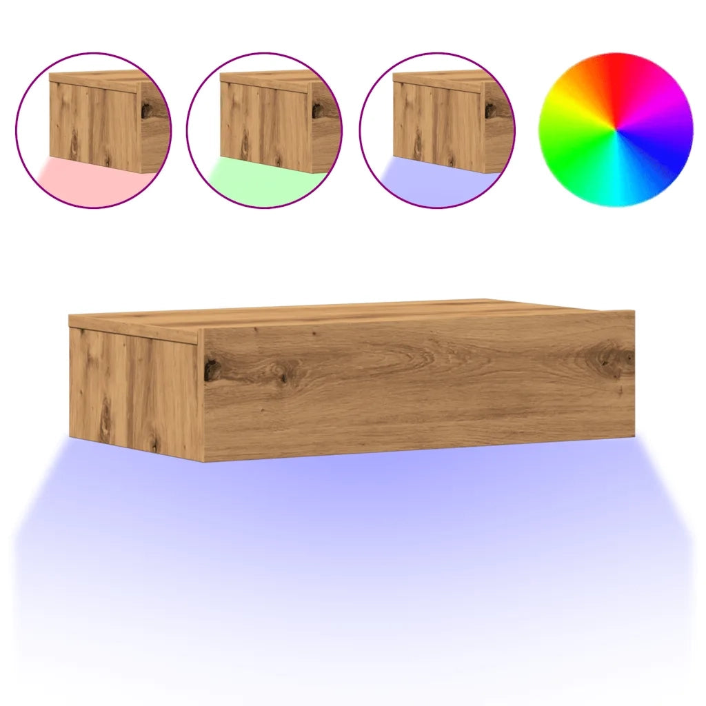 Mobili Porta TV Luci LED 2 pz Rovere Artigianale 60x35x15,5 cm 856346