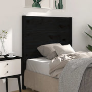Testiera per Letto-Testata-Testiera Decorativa Nera 96x4x100 cm in Legno Massello di Pino 669053