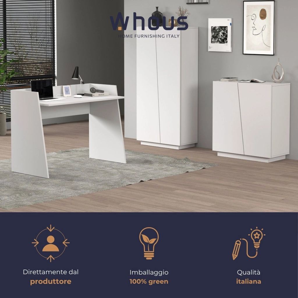 WHOUS Armadio multiuso Easy a 2 ante bianco opaco 79,20x38x166 cm