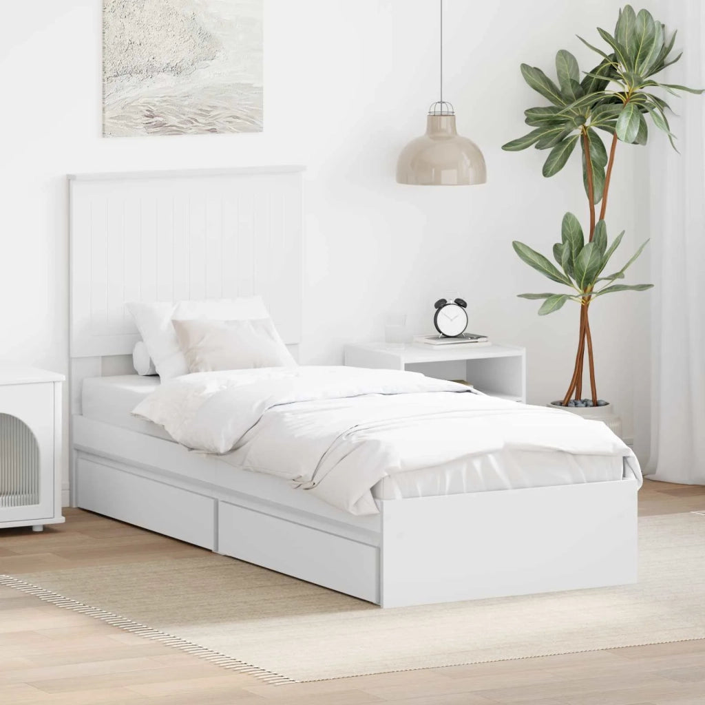 Letto con Contenitore Bianco 75 x 190 cm Legno multistrato