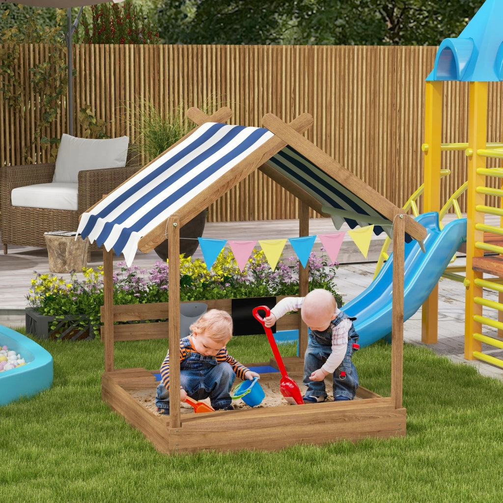 Casetta da gioco con sabbiera e lavandino per bambini ¨C zephmum ¨C 124x116x146 cm nero