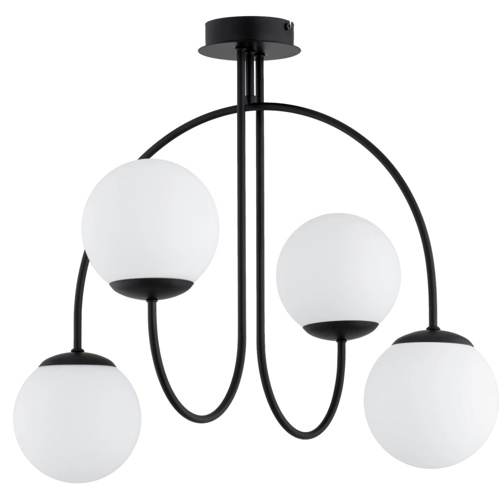 Plafoniera decorativa nero/bianco ad archi 4xE14 Terso Alfa