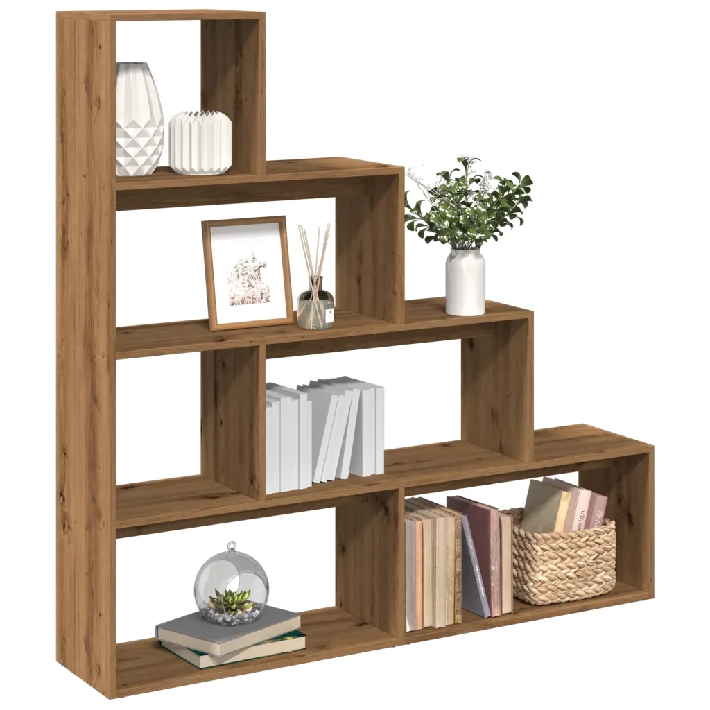 Libreria a 4 Ripiani Rovere 143,5x29x143,5 cm in Truciolato 858002