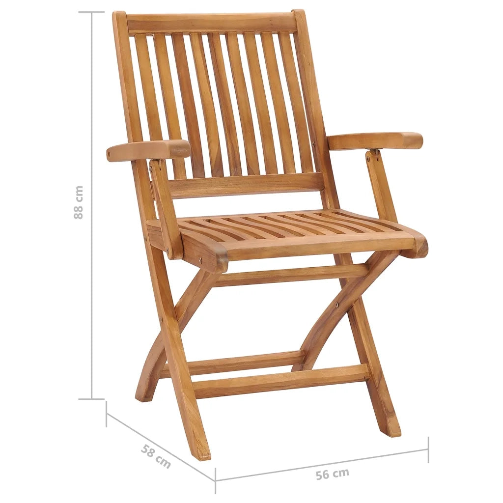 Sedie da Giardino Pieghevoli con Cuscini 6 pz Massello di Teak 3072763