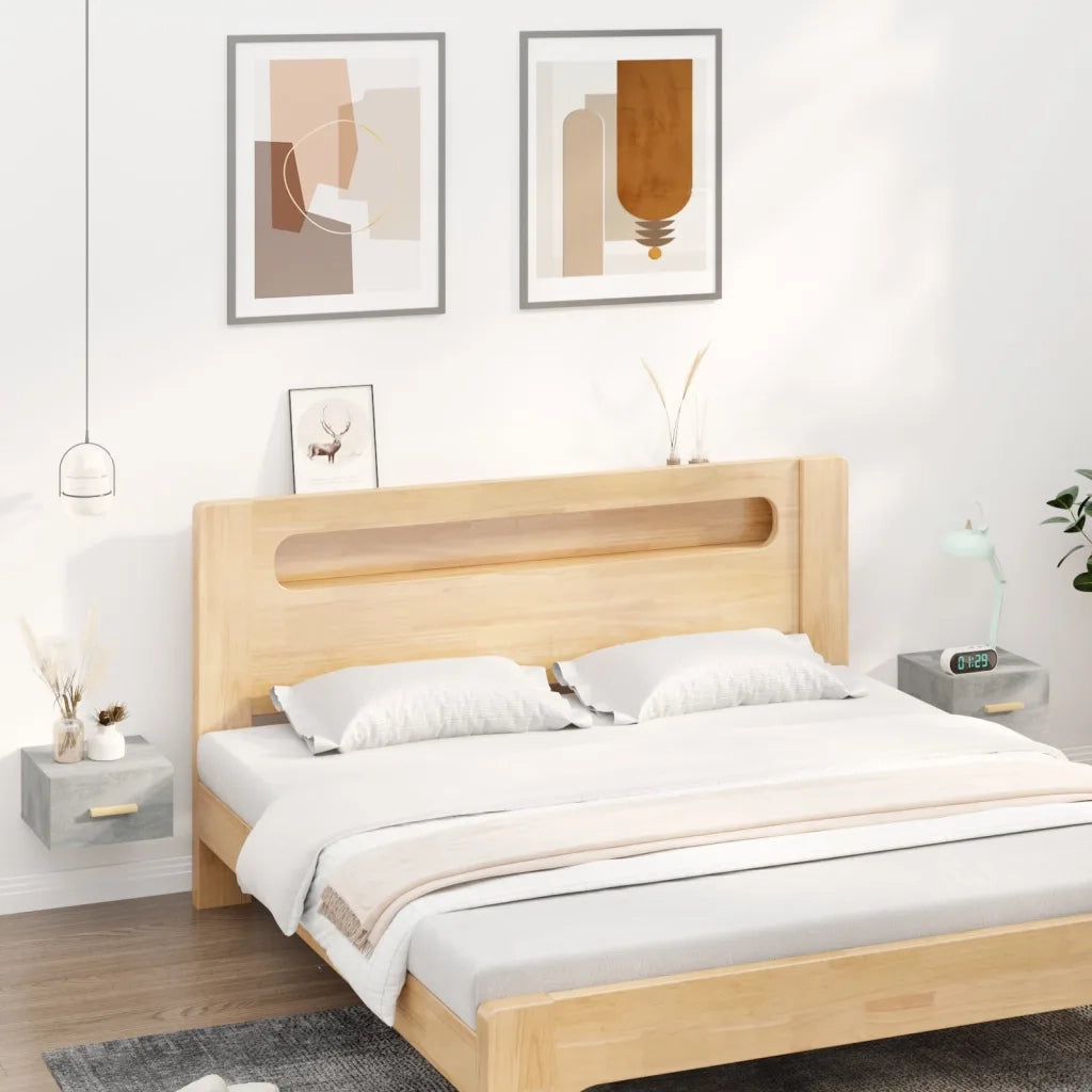 Set di 2 Comodini | Armadio da Notte | Mobiletto da notte a Muro Grigio Cemento 35x35x20 cm
