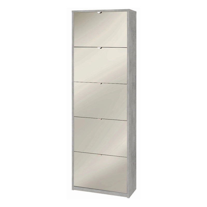 Scarpiera 5 Ante Specchio P29 Kit Cemento cm 63x29x190h - Sarmog
