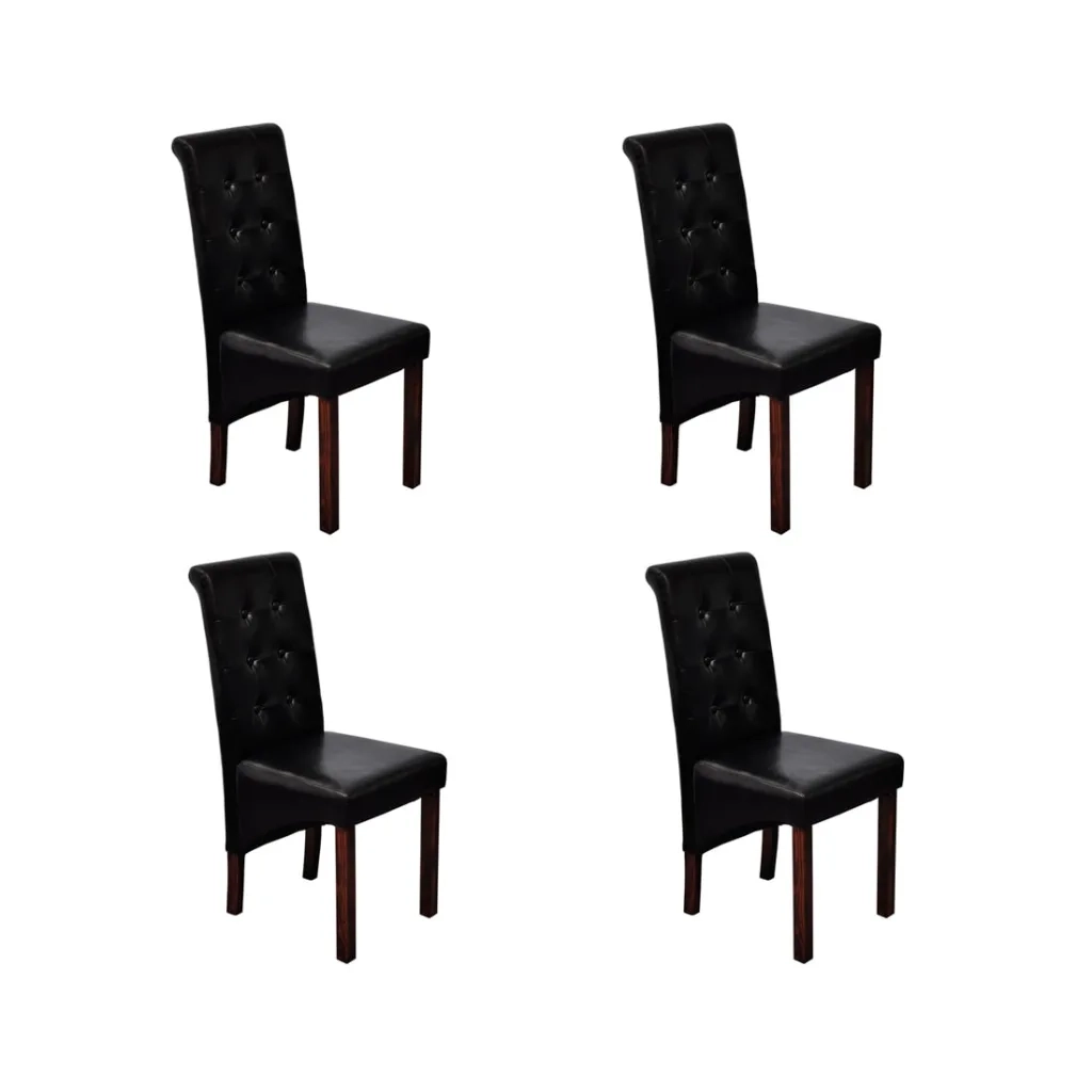 Sedie da Pranzo 4 pz Nere in Similpelle cod mxl 14393