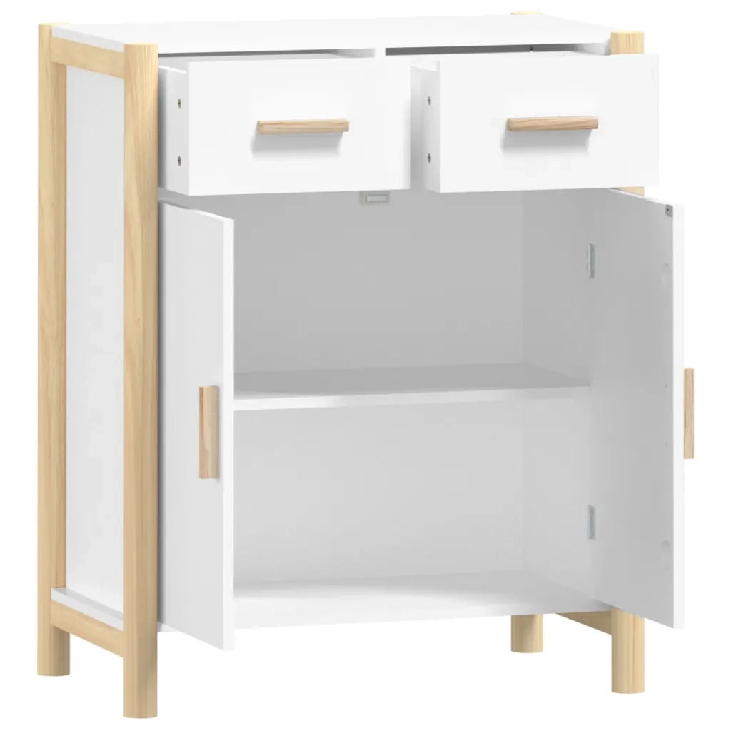 Credenza-Buffet-Armadio da cucina Bianca 62x38x75 cm in Legno Multistrato
