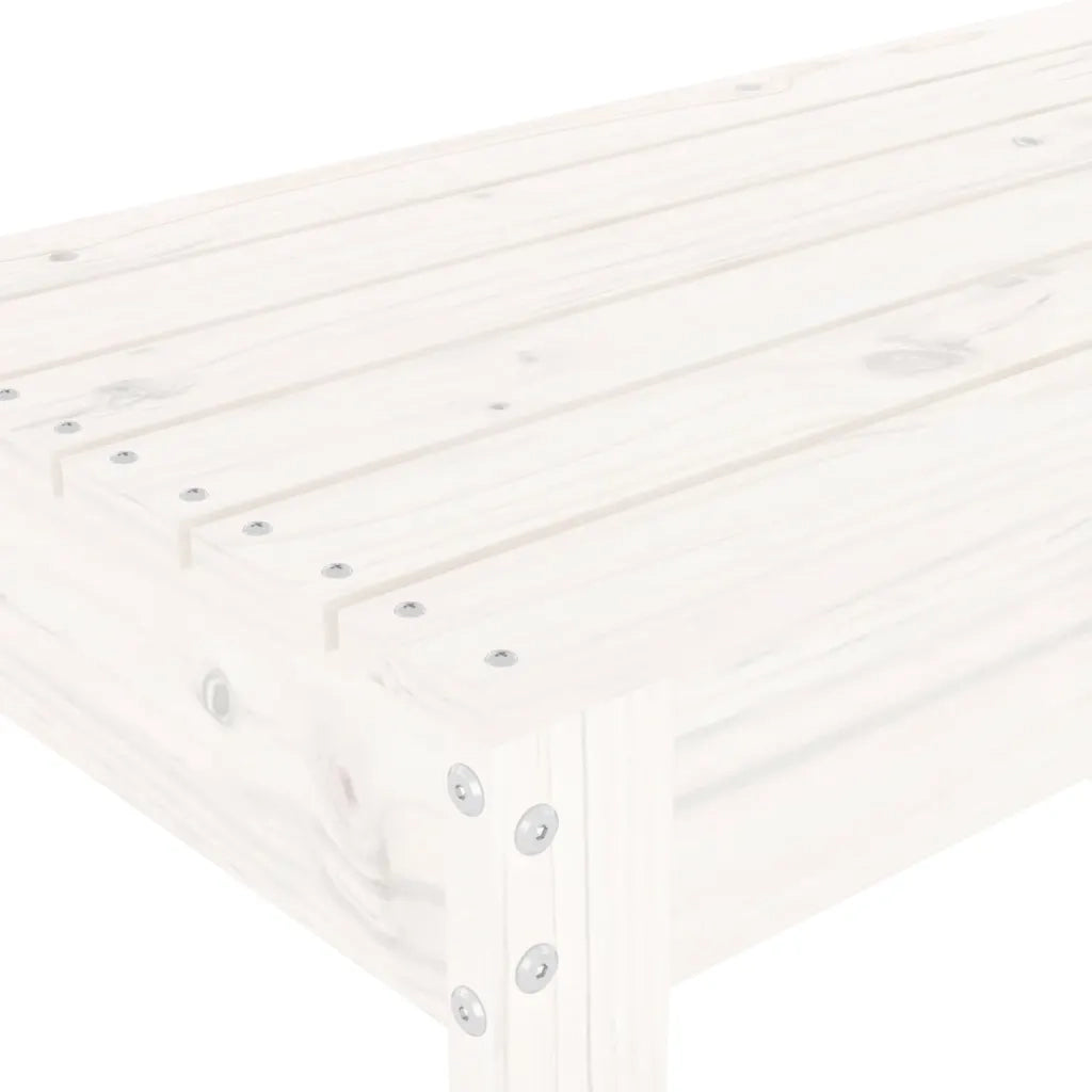 Panca da Giardino Bianca 80x38x45 cm Legno Massello di Pino 825087