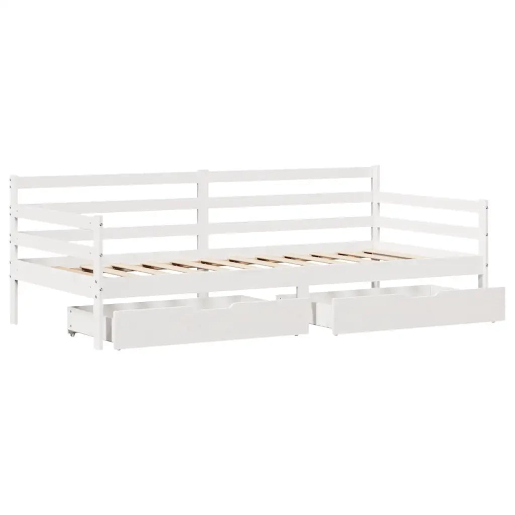 Letto singolo | Letto per adulti | Dormeuse con Cassetti 90x200 cm Legno Massello Pino
