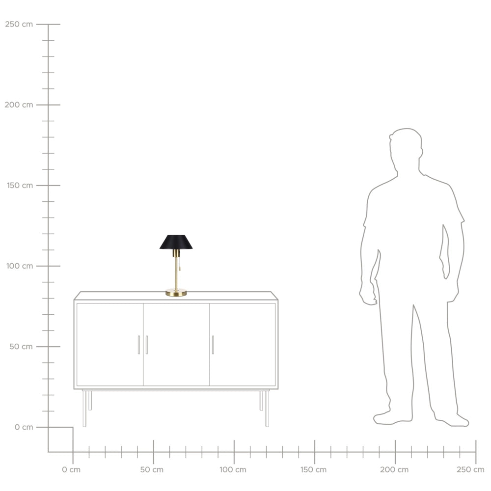 Lampada da tavolo in metallo nero e dorato 37 cm con paralume conico soggiorno camera da letto ufficio
