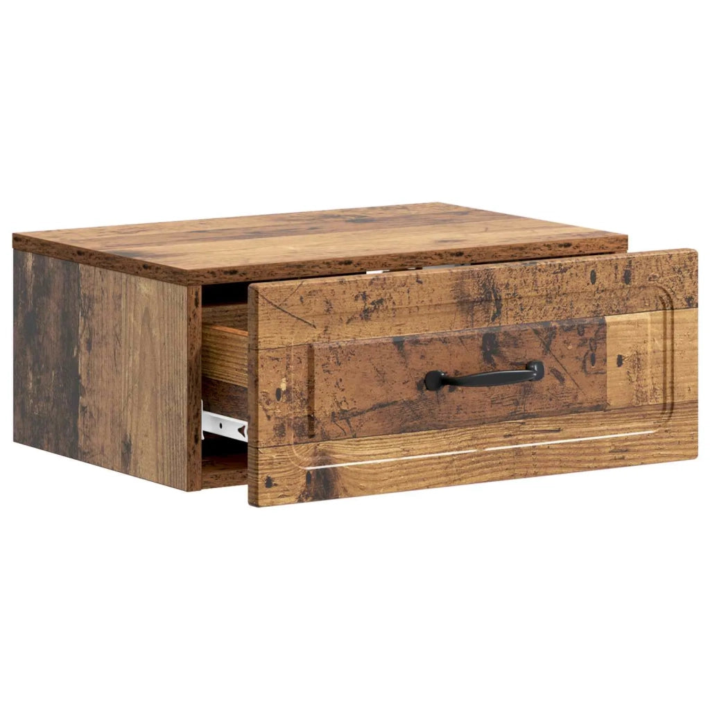 Mobiletto da notte a muro 2 pcs Legno antico 49 x 34,5 x 20 cm 899312