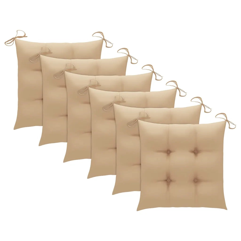 Sedie da Giardino Pieghevoli con Cuscini 6 pz Massello di Teak 3072768