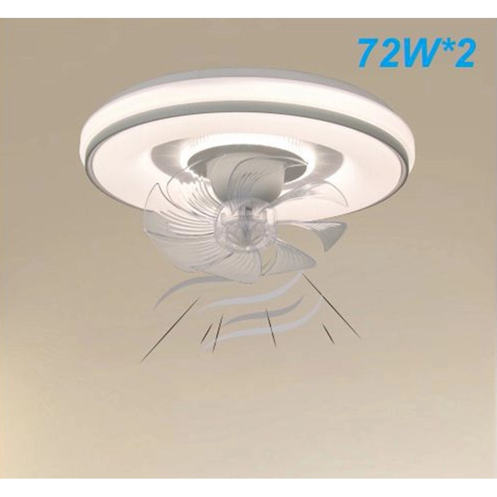 Trade Shop - Plafoniera Soffitto Con Ventola Lampada Ventilatore Luce Led 3200k-6500k Ip20 33245 -